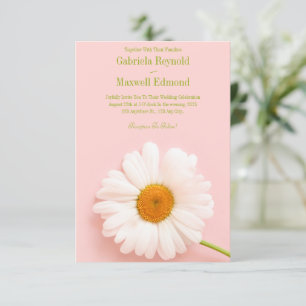 Invitation Joyeux Elegant Nature White Daisy Mariage