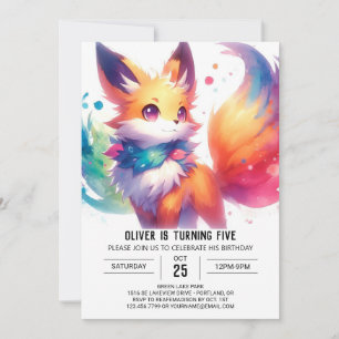 Invitation Joyeux Enfants Renard Anniversaire