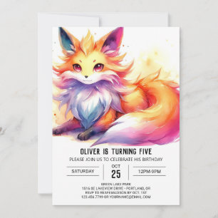 Invitation Joyeux Enfants Renard Anniversaire