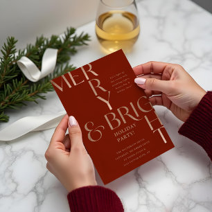 Invitation Joyeux et brillant minimal fête de Noël