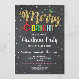 Invitation Joyeux et brillant Noël Fêtes de neige
