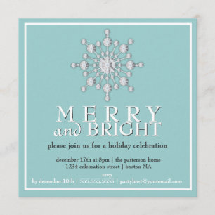 Invitation Joyeux et brillant Sparkake Fête des Fêtes de neig