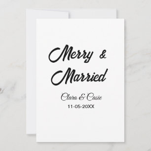 Invitation Joyeux et mariés ajoutent nom de couple date férié