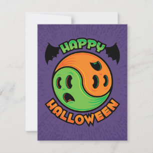 Invitation Joyeux fantôme d'Halloween Yin-Yang