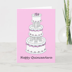 Invitation Joyeux gâteau de Quinceañera