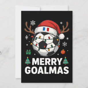 Invitation Joyeux Goalmas France - Football de Noël drôle