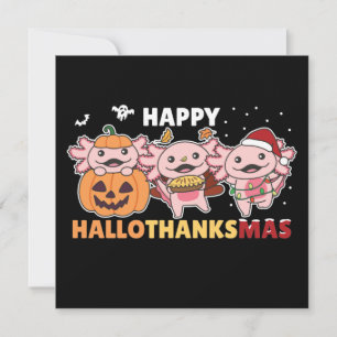 Invitation Joyeux Hallothanksmas Axolotl Noël Axolotls En