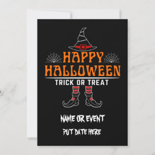 Invitation joyeux halloween des friandises ou un sort éditabl