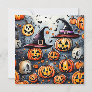 Invitation Joyeux Halloween épouvantable friandise ou farces 