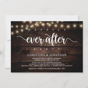 Invitation Joyeux Jour Après la fête, String Light, Elopement