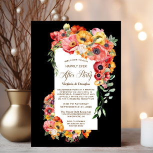 Invitation Joyeux Jour après la fête Vibrant Mariage de pavot