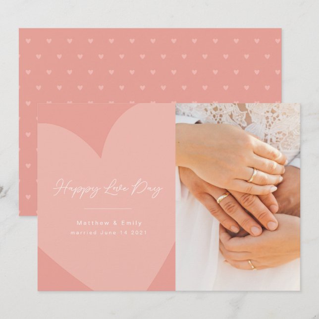 Invitation Joyeux Jour d'Amour des Coeurs (Devant / Derrière)