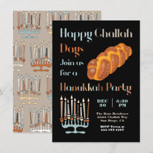 Invitation Joyeux Jour de Challah Parti Hanoukka