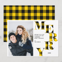 Invitation Joyeux | Jour férié de photo de Buffalo Jaune