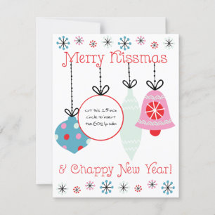 Invitation Joyeux Kissmas & Chappy New Year EOS Lip Balm Card