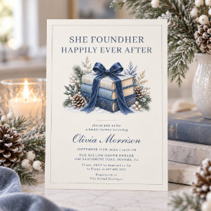 Invitation Joyeux Mariage D'hiver Livres Nœud Papillon Enterr