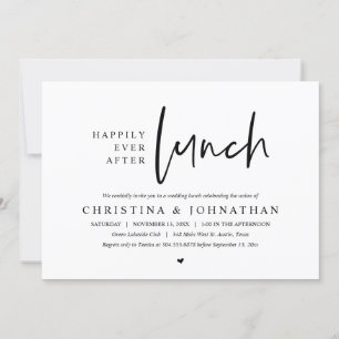 Invitation Joyeux Mariage et Fête après le Déjeuner