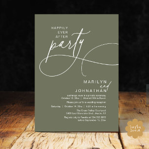 Invitation Joyeux Mariage Moderne Élégant Dîner de Mariage
