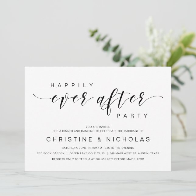Invitation Joyeux Mariage Pour Toujours, Fête de Mariage en I (Debout devant)