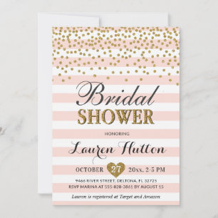 Invitation Joyeux mariage rose et or Confetti Chic