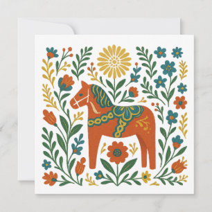 Invitation Joyeux Midsommar Artisanat d'art suédois