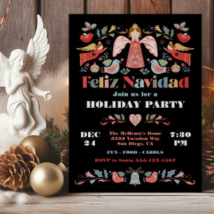 Invitation Joyeux Noël Ange Fête de Noël Mexicaine