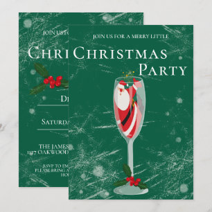 Invitation Joyeux Noël avec le champagne de Papa Noël
