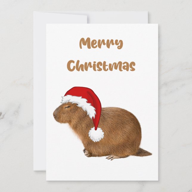 Invitation Joyeux Noël Capybara (Devant)
