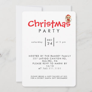 Invitation Joyeux Noël chat mignon Meowy Catmas drôle