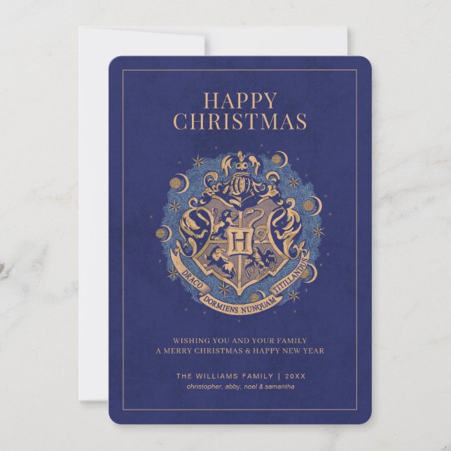 Invitation Joyeux Noël | Crest HOGWARTS™ (Devant)