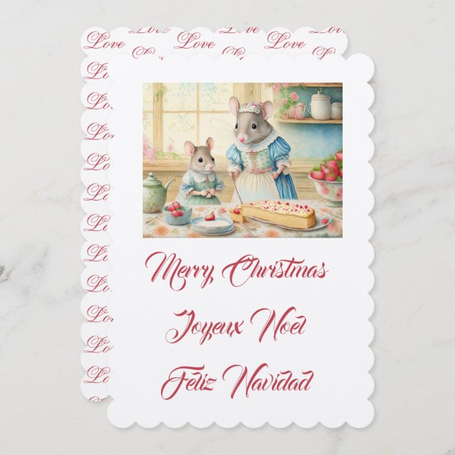 Invitation Joyeux Noël cuisine avec maman (Devant / Derrière)