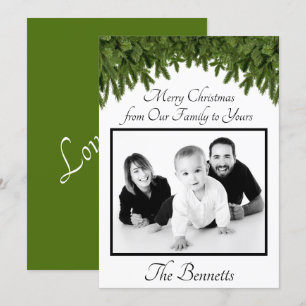Invitation Joyeux Noël de notre famille à votre photo