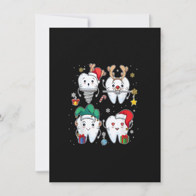 Invitation Joyeux Noël Dental Crew Dentist Assistant Témoin (Devant)