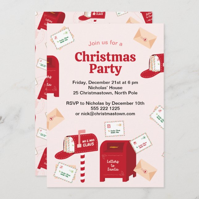 Invitation Joyeux Noël du pôle Nord (Devant / Derrière)