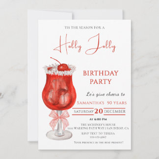 Invitation Joyeux Noël élégant pour anniversaire