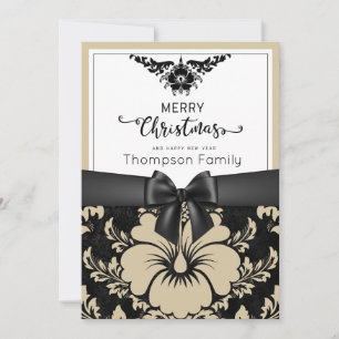Invitation Joyeux Noël et bonne année en écriture noire