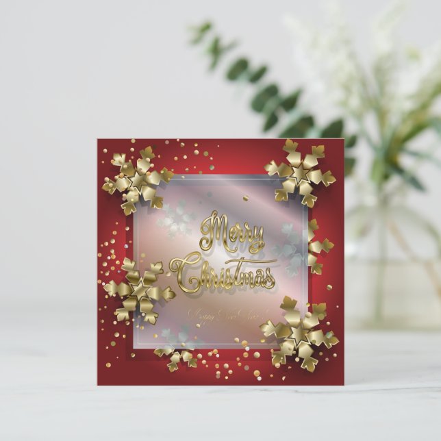 Invitation Joyeux Noël et Nouvel An ! 20XX Gold Luxury (Debout devant)