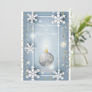 Invitation Joyeux Noël et Nouvel An ! 20XX Silver Luxury
