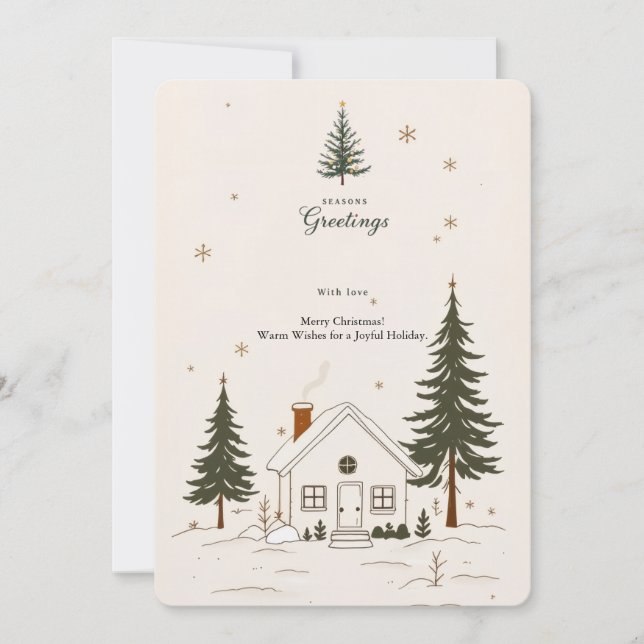 Invitation Joyeux Noël Farmhouse Winter Holiday Card. (Devant)
