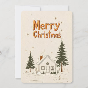 Invitation Joyeux Noël Farmhouse Winter Holiday Card.