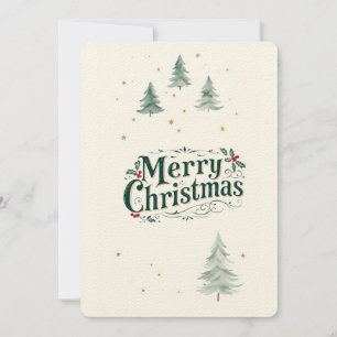 Invitation Joyeux Noël Farmhouse Winter Holiday Card.