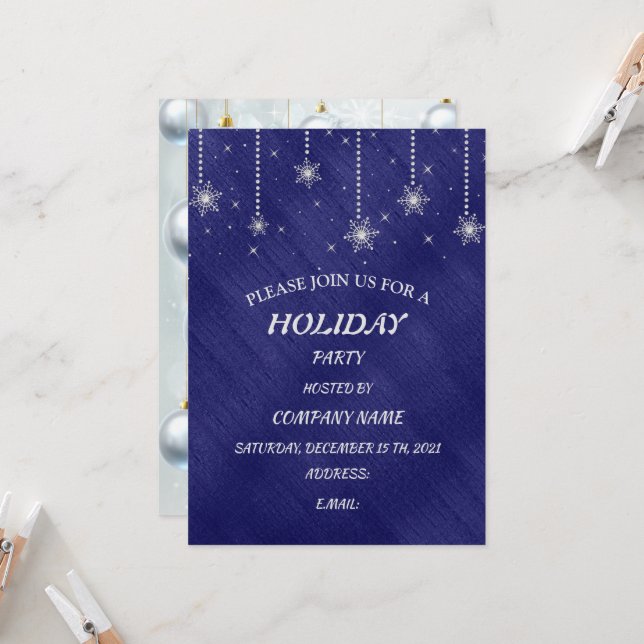 Invitation Joyeux Noël Festif vacances Conception cadeau (Devant/Arrière en situation)