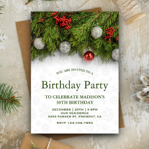 Invitation Joyeux Noël Fête de Noël avec Baies de Houx et de