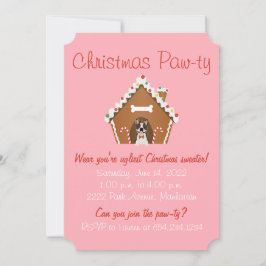 Invitation Joyeux Noël Gingerbread Maison de chien
