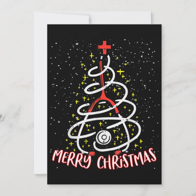 Invitation Joyeux Noël Infirmière Drôle d'infirmière en USIP  (Devant)