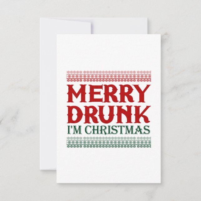 Invitation Joyeux Noël ivre (Devant)
