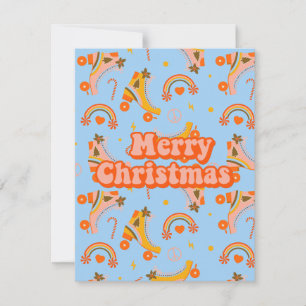 Invitation Joyeux Noël les années 70 super disco motif
