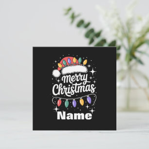 Invitation Joyeux Noël Lumières Santa Hat cadeau personnalisé