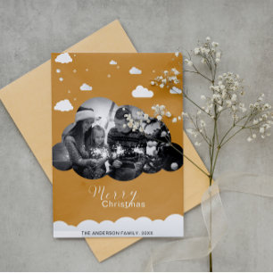 Invitation Joyeux Noël Moderne Nuage Photo Holliday