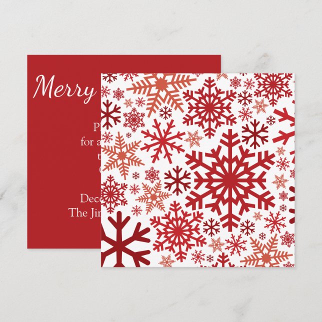 Invitation Joyeux Noël Motif de Faux de neige d'hiver (Devant / Derrière)